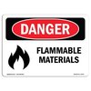Signmission Safety Sign, OSHA Danger, 10" Height, 14" Width, Aluminum, Flammable Materials, Landscape OS-DS-A-1014-L-2014